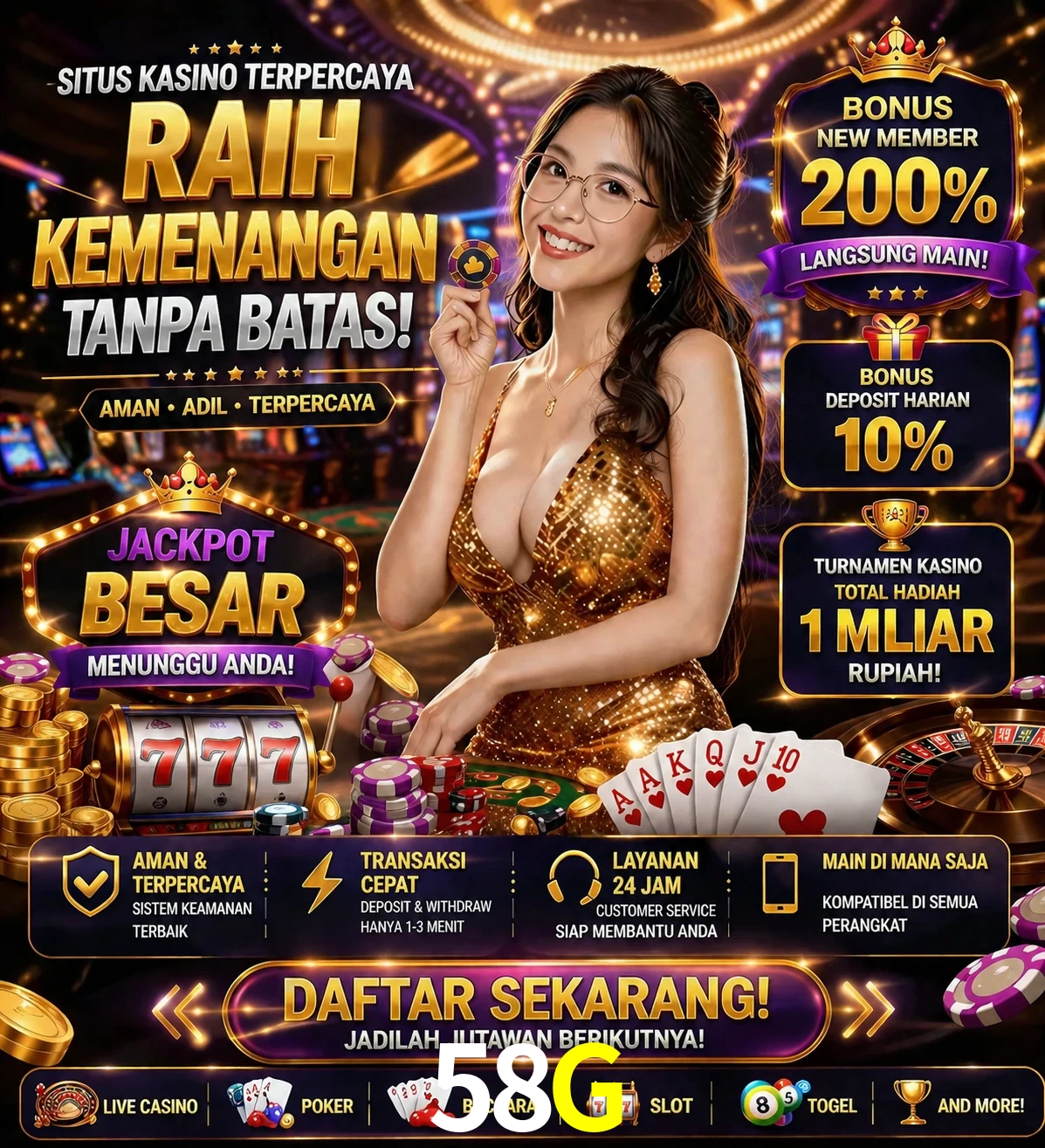 Roleta e blackjack 58G